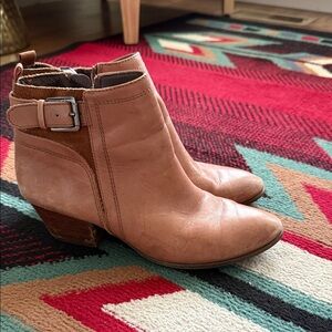 Franco Sarto Brown Leather Ankle Boots